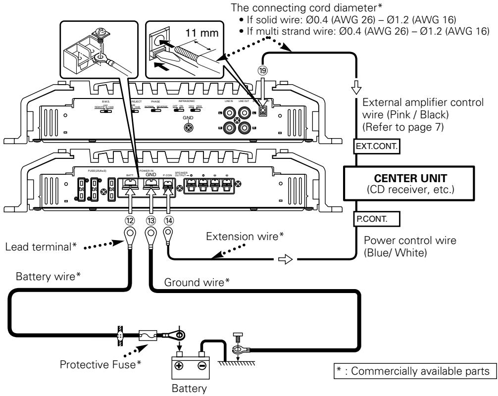 KENWOOD KAC-X810D - Power wire connection - 1