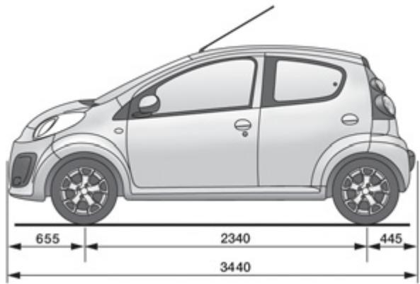 CITROEN C1 2 2012 - Masses (en kg) - 2