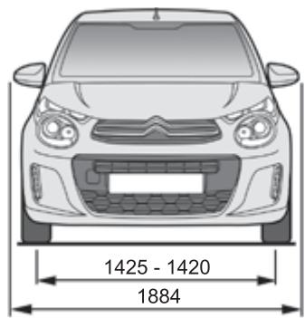 CITROEN C1 2 2014 - Dimensions (en mm) - 1