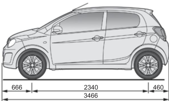CITROEN C1 2 2014 - Dimensions (en mm) - 4