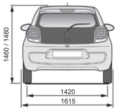 CITROEN C1 2 2014 - Dimensions (en mm) - 2