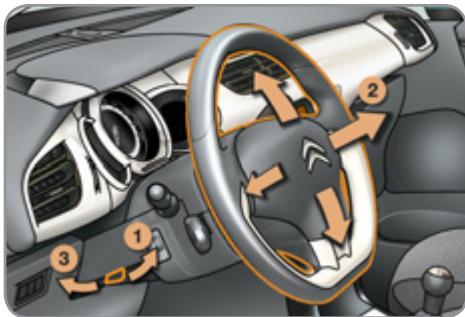 CITROEN C3 2 2011 - Réglage du volant - 1