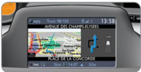 CITROEN C3 PICASSO 2012 - Affichages dans l'écran couleur du système MyWay - 1