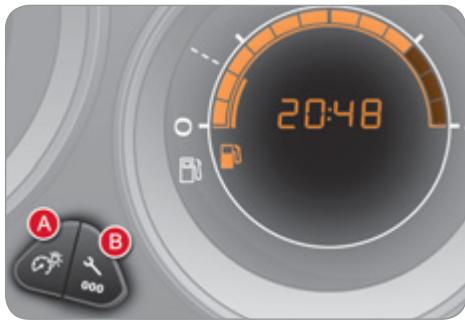 CITROEN C4 2 2011 - Réglage de l'heure et du format de l'heure au combiné sans autoradio - 1