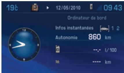 CITROEN C4 PICASSO 2010 - Affichages dans l'écran - 1