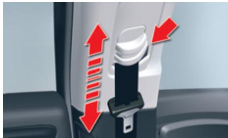 CITROEN C5 2 2010 - Réglage de la ceinture en hauteur - 1