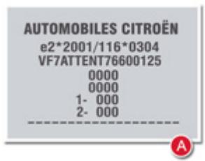 CITROEN GRAND C4 PICASSO 2010 - Référence couleur peinture   Référence pneumatiques   Pression des pneumatiques - 1