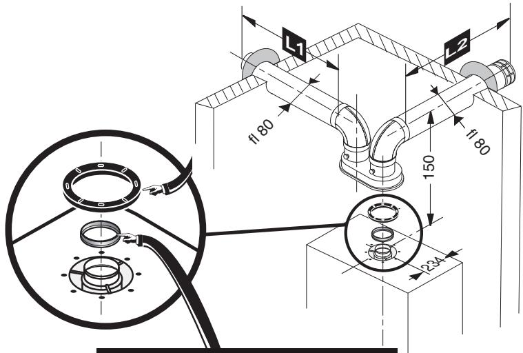 SAUNIER DUVAL ISOFAST C 24 E V - SYSTÉME VENTOUSE DOUBLE FLUX 2 x Ø 80 mm (installation de type C52) - 1