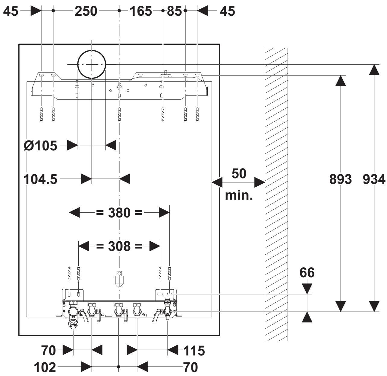 SAUNIER DUVAL ISOTWIN CONDENS F 30 E - Fixation au mur - 2