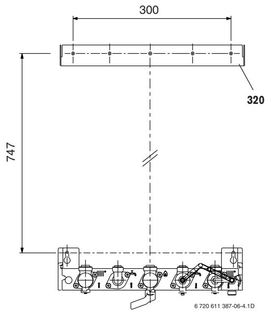 ELM LEBLANC MEGALIA CGVA24-3H - Dimensions de la plaque de robinetterie - 3