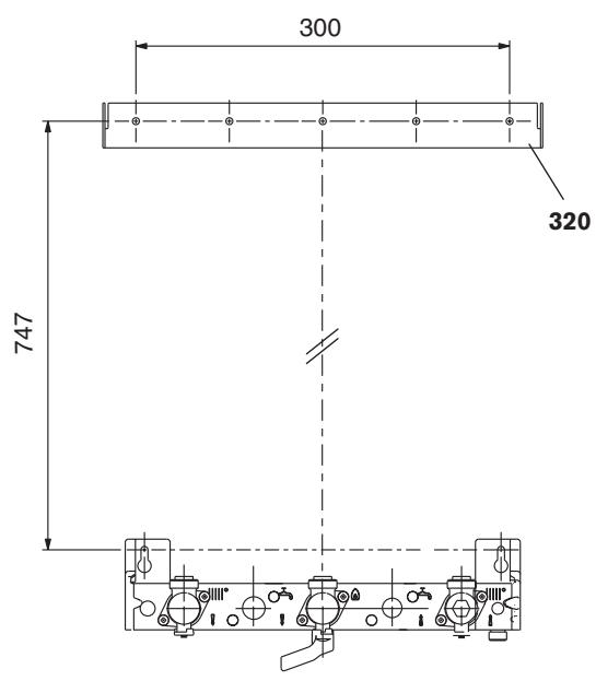 ELM LEBLANC MEGALIA CGVA24-3H - Dimensions de la plaque de robinetterie - 6