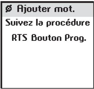 SOMFY IMPRESARIO CHRONIS RTS - La procédure de programmation s'effectue comme suit : - 1