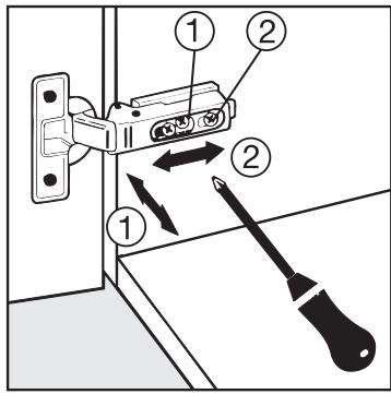 MIELE CVA 5060 - Régler les charnières de porte - 1