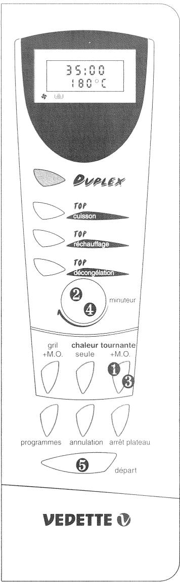 VEDETTE DXC400BD - La fonction chaleur tournante + micro-ondes - 7