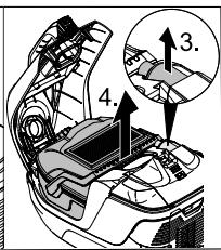 Diagram of car engine compartment with labeled parts and directional arrows indicating assembly or inspection steps