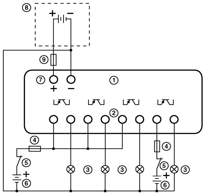 THEBEN PHARAO - Câblage des sorties de transistor - PHARAO 12, 22 (source ou "+" common seulement) - 1