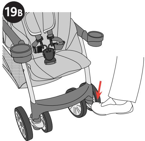 CHICCO CORTINA TOGETHER TWO-PASSENGER STROLLER - Comment verrouiller et déverrouiller les roulettes avant - 1