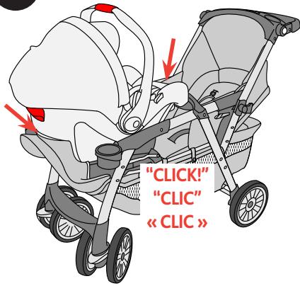 CHICCO CORTINA TOGETHER TWO-PASSENGER STROLLER - Comment installer le porte-bébé keyfit® – siège avant - 1