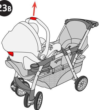 CHICCO CORTINA TOGETHER TWO-PASSENGER STROLLER - Comment installer le porte-bébé keyfit® – siège avant - 1