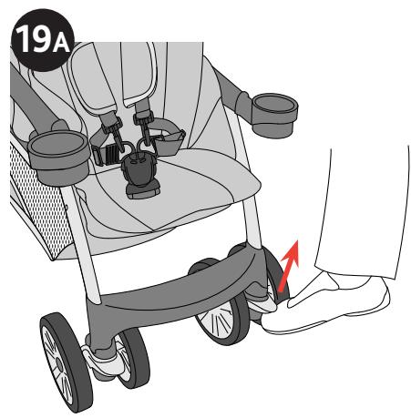 CHICCO CORTINA TOGETHER TWO-PASSENGER STROLLER - Comment verrouiller et déverrouiller les roulettes avant - 1