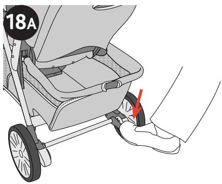 CHICCO CORTINA TOGETHER TWO-PASSENGER STROLLER - Comment utiliser les freins - 1