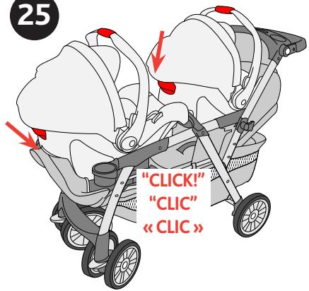 CHICCO CORTINA TOGETHER TWO-PASSENGER STROLLER - Comment installer 2 porte-bébés keyfit® - 1