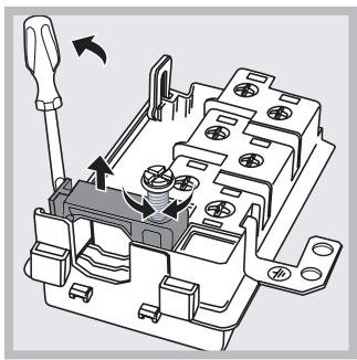 Technical diagram of an electrical contactor.