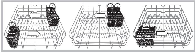 HOTPOINT LDF 12314 X EU/HA.R - Ejmplos de colocacion del cesto para cubiertos - 1
