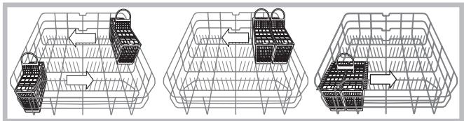 HOTPOINT LDF 12314 X EU/HA.R - Przyklady rozmieszczenia kosza na sztućce - 1
