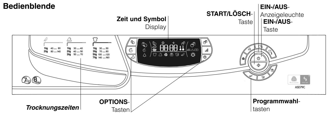 HOTPOINT ASD 79 C - Vor der Inbetriebsetzung Ihres Wäschetrockners - 2