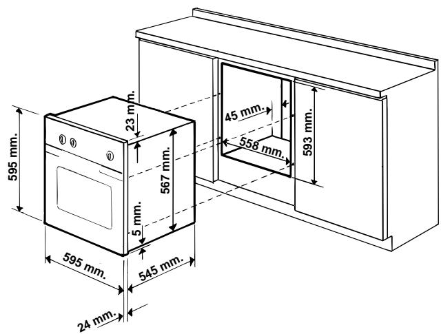 HOTPOINT FB 52 C.2 IX TD - Fitting the appliance - 1