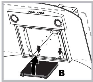 HOTPOINT HGA 6.8 AB X/HA - Substituição do filtro de carvão (B) - 2