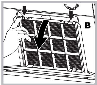 HOTPOINT HNC 9.8 AB X/HA - Manutenzione del filtro al carbone (B) - 1