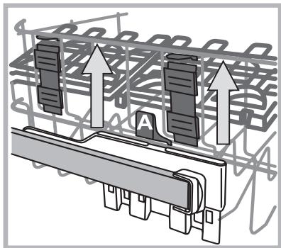 HOTPOINT LFD 11P123 X DE/SK - Adjusting the height of the upper rack - 1
