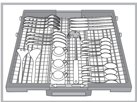 HOTPOINT LFD 11P123 X DE/SK - A"Kniver og skarpe redskaper mA plasseres med spissene og eggen ned". - 1
