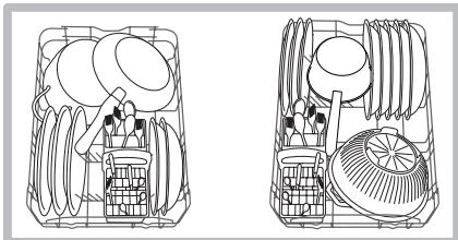 HOTPOINT LSF 825 X/HA - Примeperы 3агрузки Нхней корзни - 1