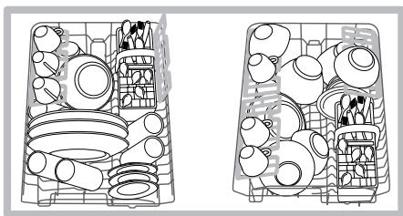 HOTPOINT LSFA  825 X/HA - Loading examples for the upper rack - 1