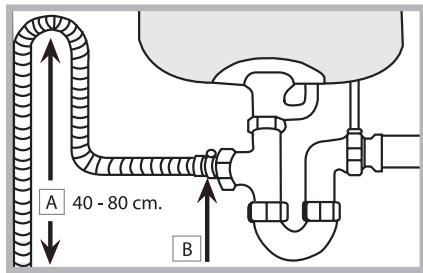 HOTPOINT LTF 11S112 EU - Connecting the water outlet hose - 1