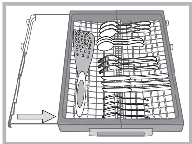 HOTPOINT LTF 11S112 EU - A « les couteaux et ustensiles de cuisine à bords tranchants doivent être disposés, lames tournées vers le bas - 2