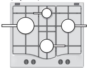 HOTPOINT PCN 642 HA - Queimadores a gás - 2