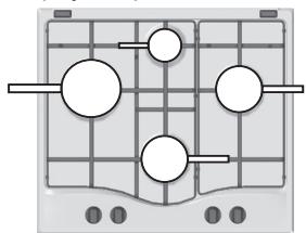 HOTPOINT PCN 752 T/IX/A - Conselhos práticos para'utilisation dos queimadores - 1