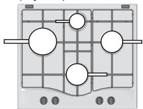HOTPOINT PKLL 641 D2/IX/HA - Conselhos práticos para'utilisation dos queimadores - 1