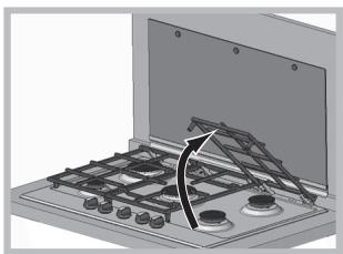 HOTPOINT PKLL 641 D2/IX/HA - ! To avoid damaging the electric ignition device, do not use it when the burners are not in their housing. - 1
