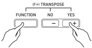 CALOR CTK-7200 - Tout en tenant le bouton r-13 (function) enfoncé, appuyez sur l'un des boutons r-14 (-, +). - 1