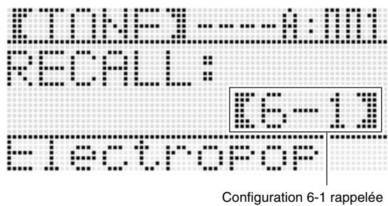 CALOR CTK-7200 - Utilisez les boutons c-11 (1) à c-16 (6) pour sélectionner l'emplacement contenant la configuration que vous pouvez rappeler. - 1