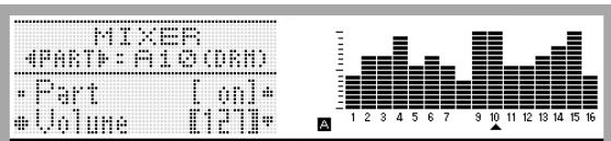 CALOR CTK-7200 - Utilisez les curseurs d-4 (1/9/ext) à d-11 (8/16) pour régler le volume de chaque partie (A01 à A08). - 3