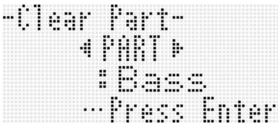 CALOR CTK-7200 - Pour vider l'emplacement d'enregistrement d'une partie instrumentale - 1