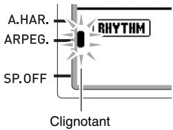 CALOR CTK-7200 - Utilisez le cadran ou les boutons r-14 (-, +) pour sélectionner le type d'arpèges que vous pouvez utiliser. - 1