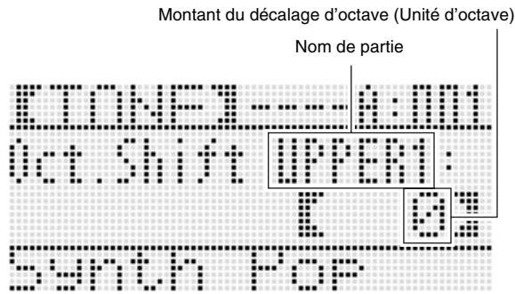 CALOR WK-6600 - Maintenez le bouton r-20 (OCTAVE) enfoncé jusqu'à ce que l'écran de décalage d'octave suivant apparaisse sur l'afficheur. - 1