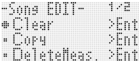 CALOR WK-6600 - Utilisez le bouton r-17 (v) pour amener le ● vers « songedit » puis appuyez sur le bouton r-16 (ENTER). - 1